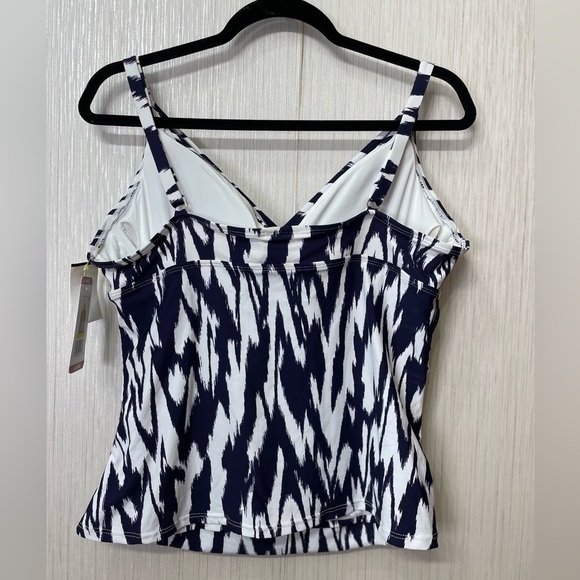 NWT Anne Cole Navy Ikat Print Tankini Top XL New with Tags - Picture 6 of 6